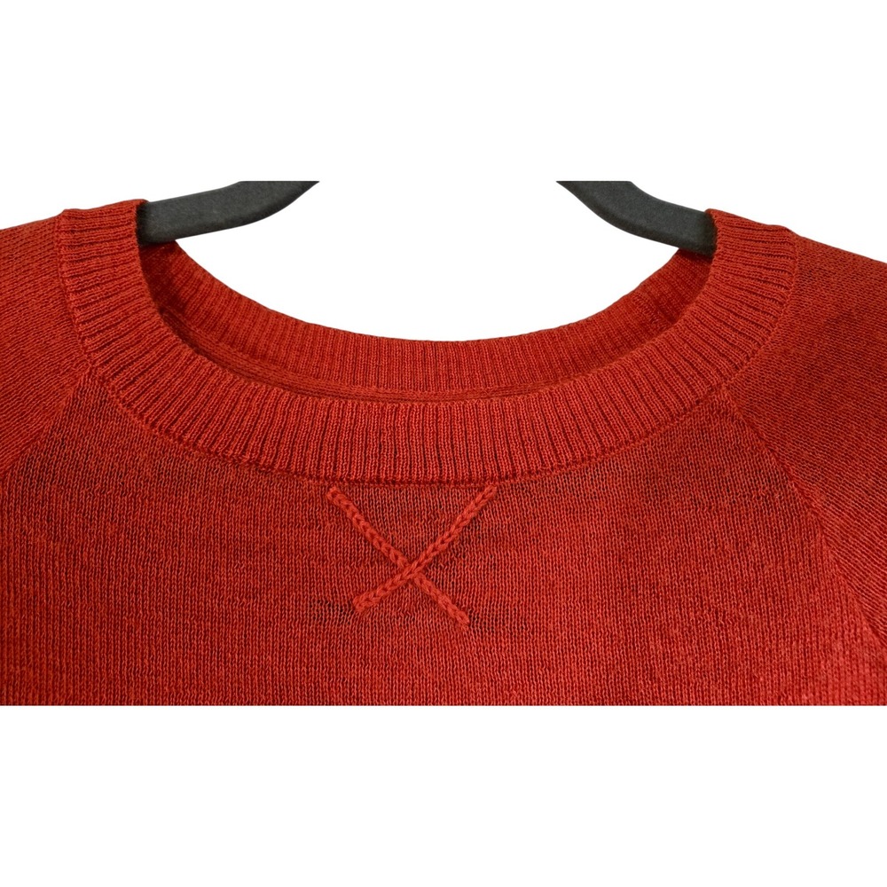 Dolce Vita Artsy Chic Orange High Low Alpaca Sweater Womens S Elbow Cut Out Peru - Picture 3 of 9